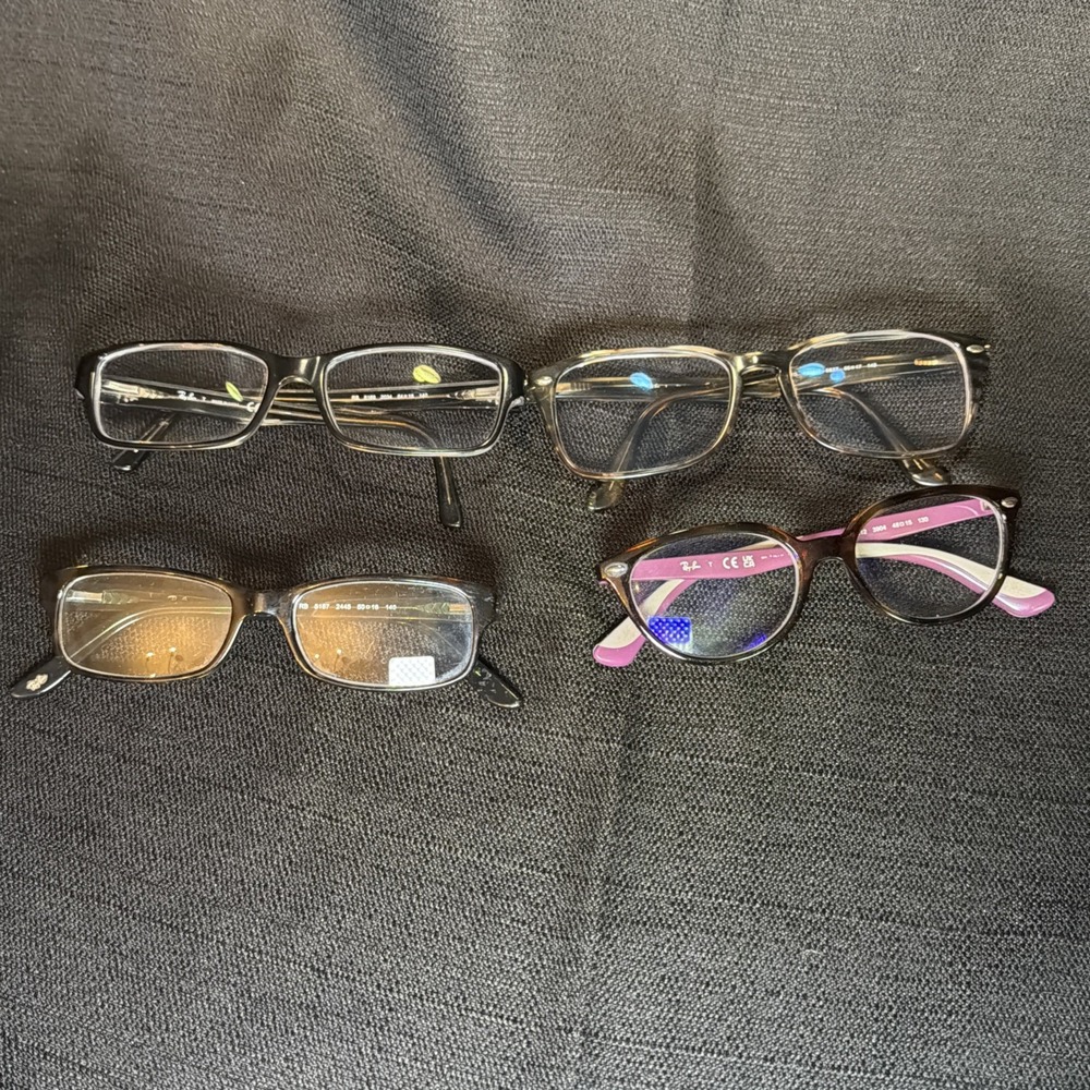 Lot of 4 Ray-Ban Eyeglass Frames Only Mixed Styles Black Brown Women Men Kids